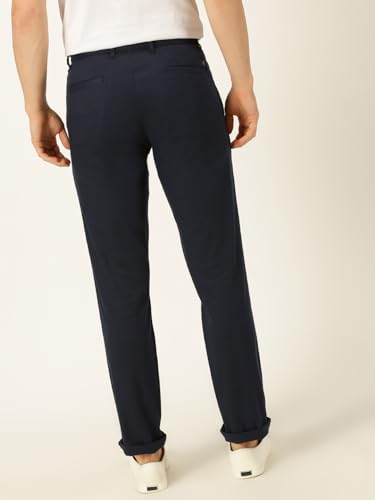 Image of Thomas Scott Men's | Solid | Breathable Fabric | 4 Pockets | Casual | Mid Rise | Regular Fit | Cotton Linen | Button Clouser | Chino Trouser | Pants