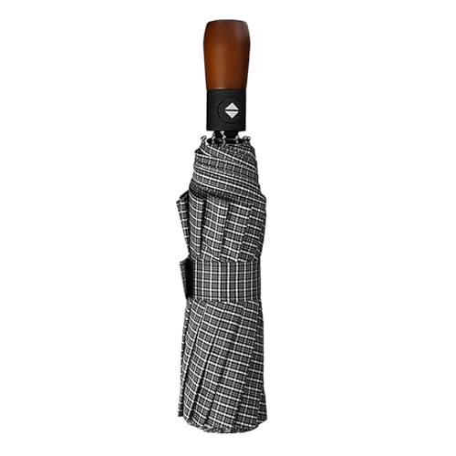 Parapluie automatique anti-vent pliable solide motif carreaux