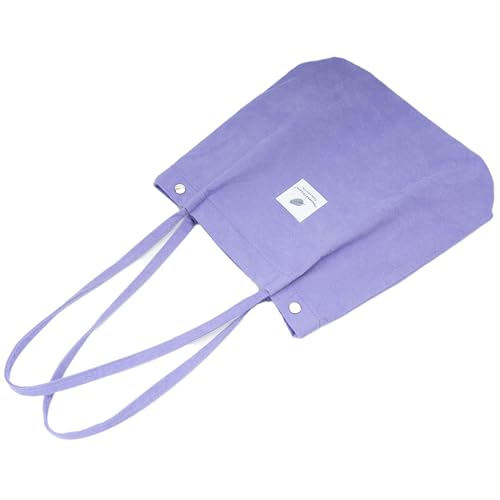 Corduroy Tote Bag Cute Tote Bags for Women Shoulder Bag with Inner Pocket for Work Beach Travel and Shopping Grocery