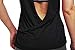 Mippo Women's Open Back Workout Tank Top - Yoga, Athletic, Tennis, Muscle, Black M