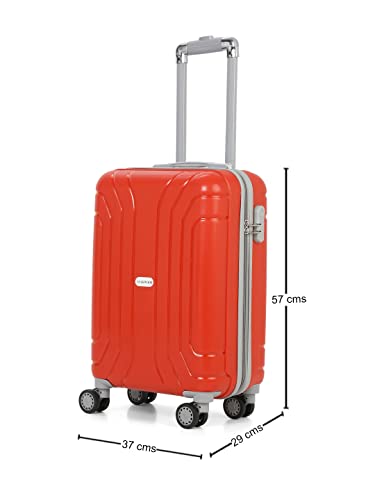 Image of TEAKWOOD LEATHERS Unisex Hard RED Cabin Trolley Bag