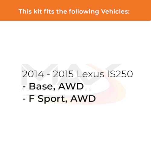 Image of Max Advanced Brakes Front Brake Kit Compatible With 2014 2015 Lexus IS250 Base /F Sport w /AWD Replacement Premium OE Disc Brake Rotors and Ceramic Brake Pads