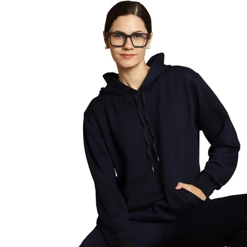 Image of Mack Jonney Solid Hooded Cotton Fleece tracksuit Co-Ord Set for Women-MACK32729