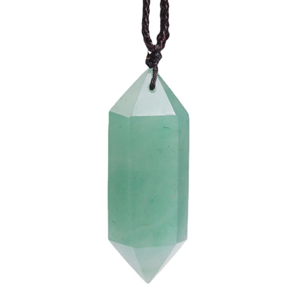 Collana in argento sterling con avventurina verde, ciondolo con pietra preziosa rotonda, gioielli in avventurina, cristalloterapia - Italia