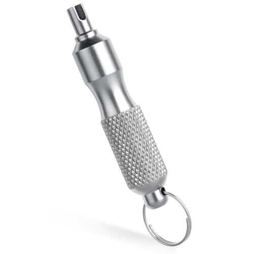 Image of Valve Core Removal Tool, Stainless Steel Valve Stem Removal Tool, Portable Schrader Valves Remove Tools for Bikes Motors and Cars