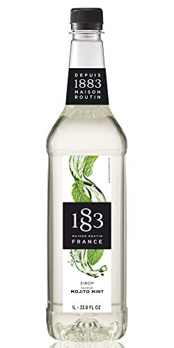 Image of 1883 Mojito Mint Syrup for Drinks, Made in France, 1 Liter Plastic Bottle