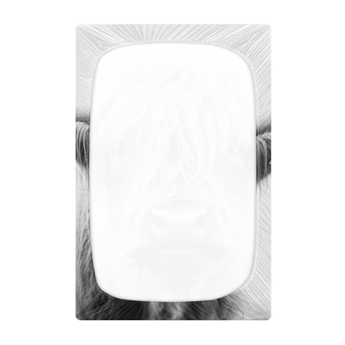 Image of Highland Cow Crib Sheets, Crib Sheets for Boys Girls, Breathable Soft Standard Toddler Crib Sheet 52 X 28 Inches