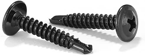#8 x 1" Sheet Metal Screws 100Pcs 410 Stainless Steel Truss Head Fast Self Tapping Screws Black Oxide by SG TZH