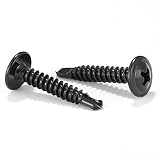 #8 x 1" Sheet Metal Screws 100Pcs 410 Stainless Steel Truss Head Fast Self Tapping Screws Black Oxid