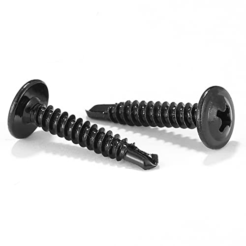 #8 X 1" Sheet Metal Screws 100Pcs 410 Stainless Steel Truss Head Fast Self Tapping Screws Black Oxide By Sg Tzh #TOP20
