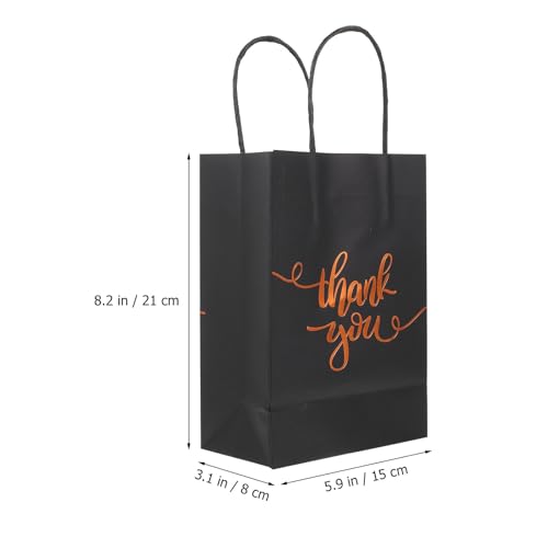Bolsas decorativas de papel kraft negro premium con asas reforzadas para tiendas y boutiques 2