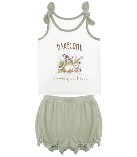 Toddler Girls Clothes Set Cute Summer Playwear Sleeveless T-Shirt and Shorts Baby Girls Outfits 3M-6Years