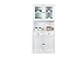 Inter Link - Vetrina - Buffet - Mobile da sala - Stile country - Vetrina - Vetrina a libera installazione - Pino massiccio - 4 ante - 2 cassetti - Westerland 55.1 - Bianco immagine