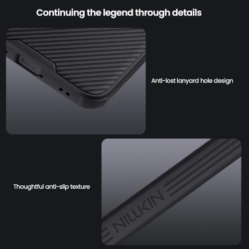 Image of Nilkin Classic Series for Samsung S25 FE Case with Camera Cover, [Camera Lens Protector] [Scratch-Resistant] [360 Full Protection] Shockproof Slim Phone Case (Black, S25-FE)
