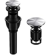 Bathroom Sink Drain with Overflow, Hurran Universal Bathroom Sink Stopper for Bathroom Vanity Ves...