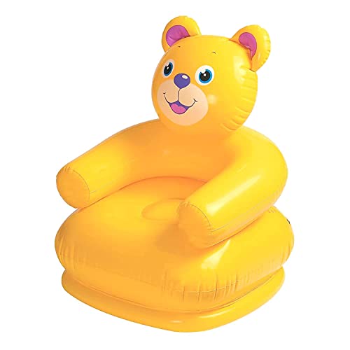 Image of Storio Happy Animal Inflatable Chair for Kids | Cute PVC Sofa for Toddlers | Foldable & Portable Air Chair for Boys & Girls | Comfortable Plastic Balloon Chair | Multicolor Animal Design