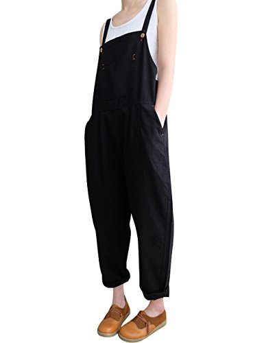 Mono de algodón vintage para mujer con diseño holgado de primavera verano 2