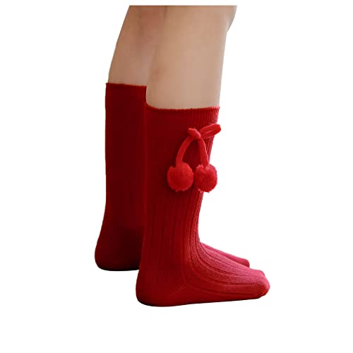 Toddler Kids Solid Girls Socks Mid-Calf Length Stockings Knee-High Baby Cotton Socks Non-Slip for Autumn Winter2