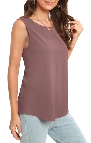 Image of Women's Sleeveless Chiffon Tank Top Business Casual Blouse Tunic Top