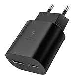 USB C Ladegerät 25W 2 Port für Samsung Galaxy S25 S24 S23 S22 S21 S20 Ultra/Plus, A56 A55 A54 A36 A35 A26 A17 A16 A15 A05s, Z Fold7 Z Flip7 Handy Netzteil Schnellladegerät Stecker Charger