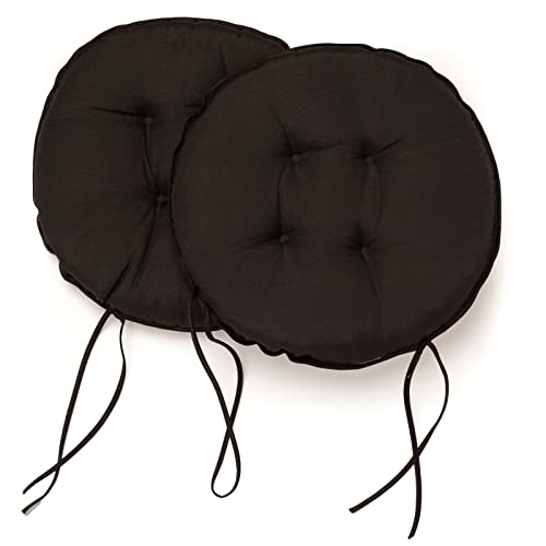 PARAMAISON Cuscini Sedia con Lacci Giunk, Set da 2 pezzi Rotondo, Imbottito, Interni od Esterni, Non Sfoderabile, Ø 40 cm, Vari Colori