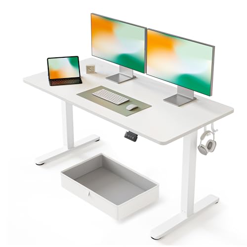 FEZIBO 55 x 24 Inch Standing Desk with Drawer, Sit Stand Computer...