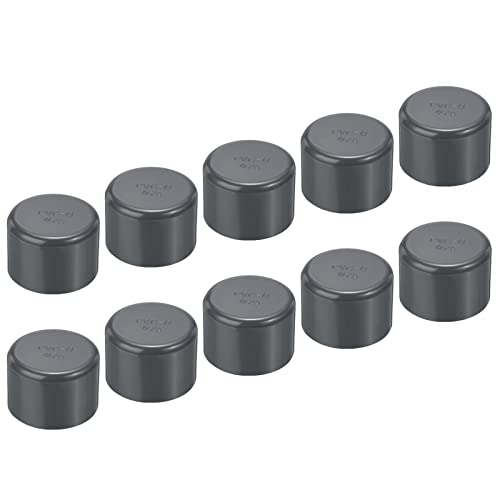 PATIKIL 20mm UPVC Pipe End Cap Fitting, 20 Pack Furniture Grade Plug Coupling Socket for DIY Garden, Grey