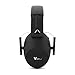 Earmuffs hearing protection with low profile passive folding design 26dB NRR and reduces up to 125dB, black