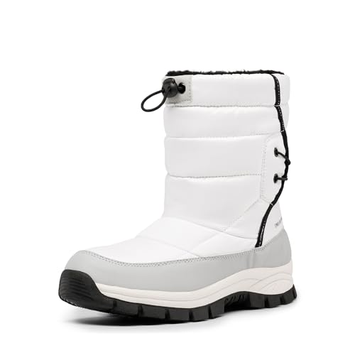 DREAM PAIRS Women's Winter Snow Boots Waterproof Lightweight Warm Fashion Mid Calf Boot,Size 8,WHITE,DSB216-NEW