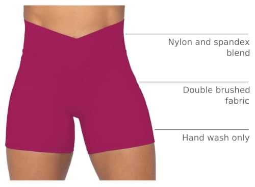 Image of Sunzel Crossover Biker Shorts for Women, No Front Seam V High Waist Yoga Workout Gym Shorts with Tummy Control | 4 Or 6-Inch Inseam, High Waisted, Tummy Control, Crossover Waist, Buttery Soft, No Front Seam, Squat Proof, Compression