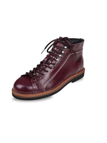Image of Ezok 4001 Men's Leather Lace-Up Boots | Comfortable Ankle Boots | Lightweight Anti-Slip Casual Boots for Everyday Wear