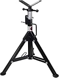B&B Pipe 3900 High-Profile Adjustable Pipe Jack Stand with V-Head and Folding Legs for Pipe Fitting Threading Welding (1)