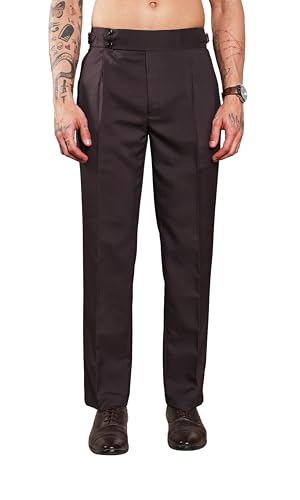 Image of Gurkha Pants for Men | Trouser for Men | Formal Pant | Double Button | Loose Fit Trouser High Waist Pleated Casual Trousers | Vintage Straight Leg Pants for Office Smart Casual Travel Party