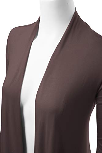 Image of Women's Drape Front Open Cardigan Long Sleeve (S-2X, Made in USA)