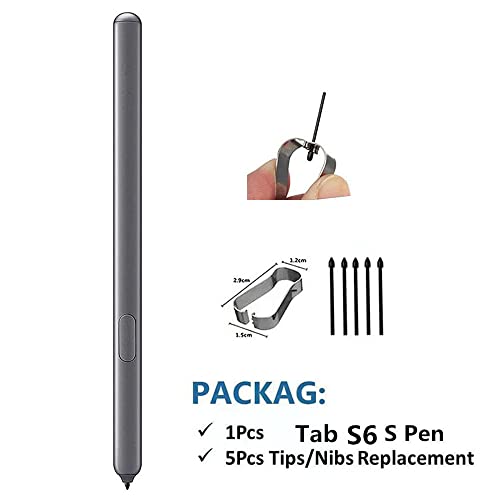 Stylet Tab S6 de rechange avec Bluetooth pour tablette Samsung Galaxy Tab S6 SM-T860 gris