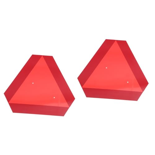 GLEAVI 2 Piezas señal de vehículo en movimiento lento carro punto Señal de tráfico para vehículos lentos Señalización de vehículos lentos triangulo reflectante para carrito de golf rojo