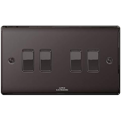NBN44 - BG Electrical Black Nickel 10AX 4G 2W Switch Cover