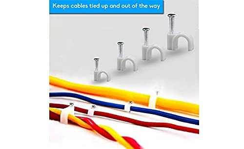 DESCTIDY Electric India Wire Fastener Circle Cable Clips with 6 mm Diameter, Set of 100 Pieces (white) 2