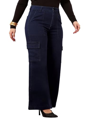 Image of Miss Chase A+ Women's Wide-Leg High Rise Regular Stretchable Denim Jeans