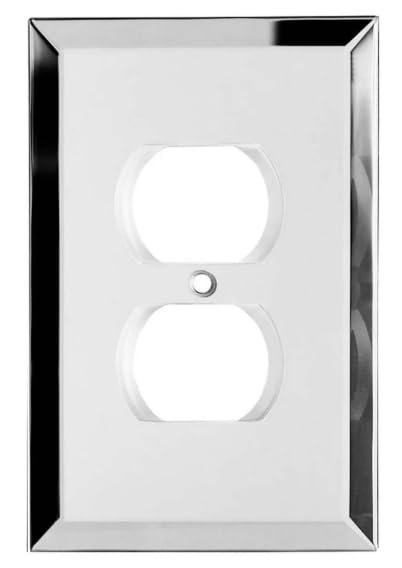 1 Duplex | Glass Mirror Switch Plates And Outlet Covers | 3.5 x 5.25 | Quality Outlet Cover Plates For All Configurations