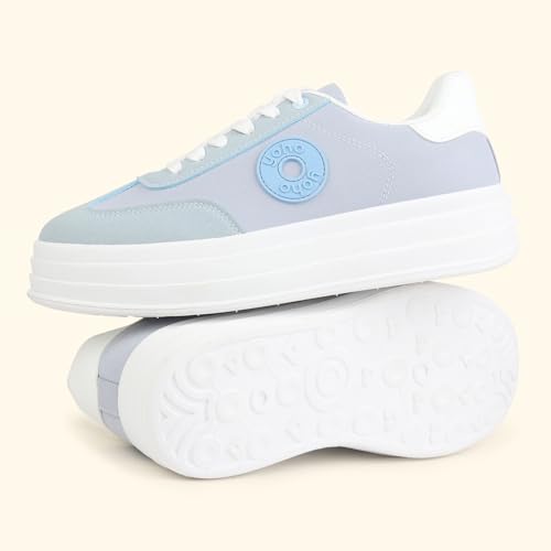 Image of YOHO Chunky Sneakers for Women | Canvas Upper, Cushioned Insoles & Lightweight Casual Shoes for Everyday wear | CAS 105