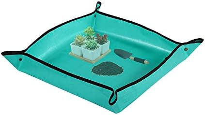 Owl Focus PE Plant Repotting Mat Waterproof Transplanting Mat Indoor Succulent Potting Mat Portable Gardening Mat (26.8" x 26.8")