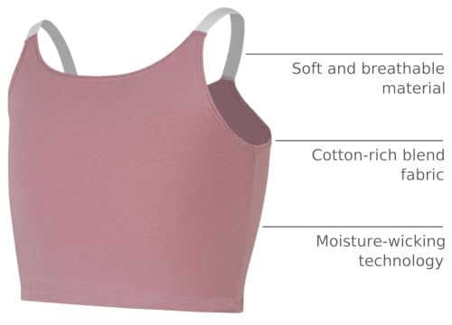 Image of Hanes Girls' Originals Tween Underwear Crop Cami Pack, Fashion Assorted, 5-Pack