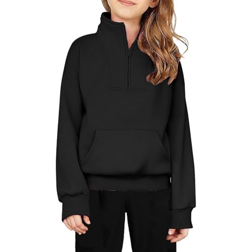 Boys Girl Sweatshirts Half Zip Fleece Long Sleeve Pullover Hoodies Teen Casual Trendy Lightweight School Uniform Fall Clothes2
