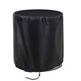 Mantel redondo resistente a la intemperie para enfriadores y mesas de bar al aire libre, 52 x 58 cm, diseñado para proteger contra el viento y el agua (negro)