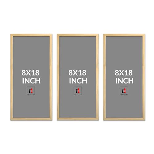 Image of PAINTINGMANTRA Abstract Modern Framed Wall Art Set of 3 | Geometric & Celestial Boho Wall Decor | Engineered Wood Frame Art for Living Room, Bedroom & Office, 8.9x18.9 Inch