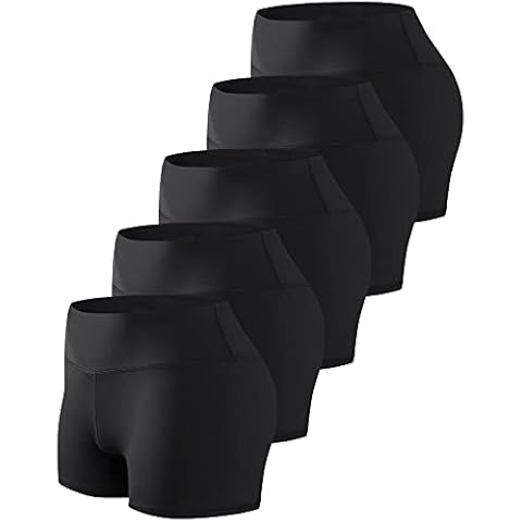 TELALEO 5 Pack 3" Womens Volleyball Shorts Spandex Compression Shorts Workout Performance High Waist Yoga Shorts, 5black, Small Cover