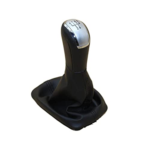 Toohom 5 Speed Car Gear Shift Knob Leather Boot 6Y0711113H Fit For Skoda Fabia Mk1 2000-2008 Car-Styling Gearshift Accessories (Color : Silver, Size : 1) #TOP2