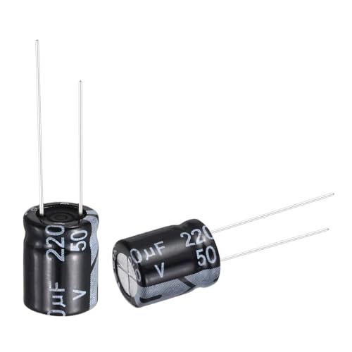 sourcing map 220uF 50V 10x13mm Electrolytic Capacitor, Radial Leads Aluminum Capacitors for TV, LCD Monitor, VCD, 24Pcs