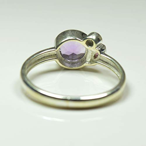 Bague en argent sterling améthyste naturelle, le cadeau de naissance idéal - 5